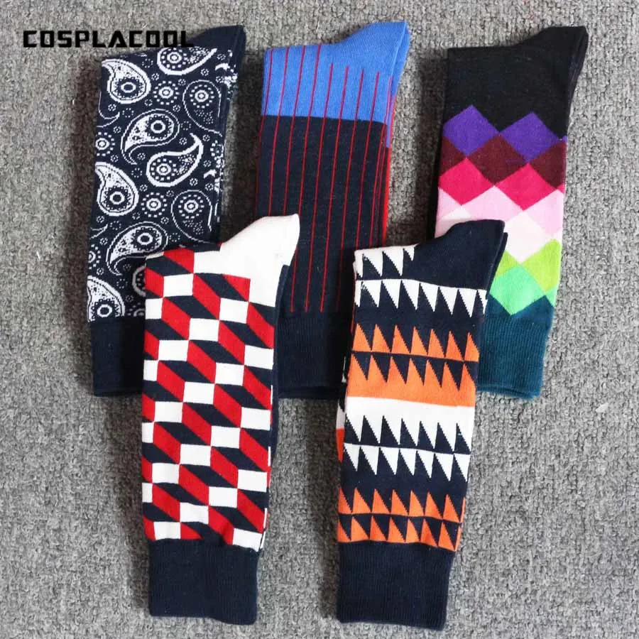 

[COSPLACOOL] New summer style weed Colorful Mixed color fashion Senior Cotton socks men brand socks