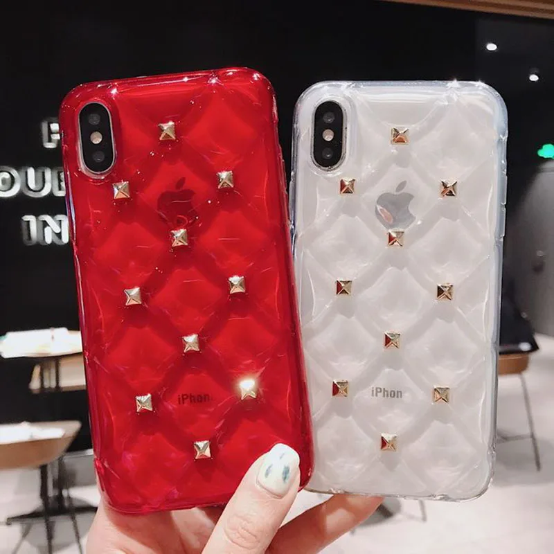 Мягкий Блестящий 3D-чехол для iPhone 7 8 6 6S Plus X XR XS Max Прозрачный ударопрочный чехол из