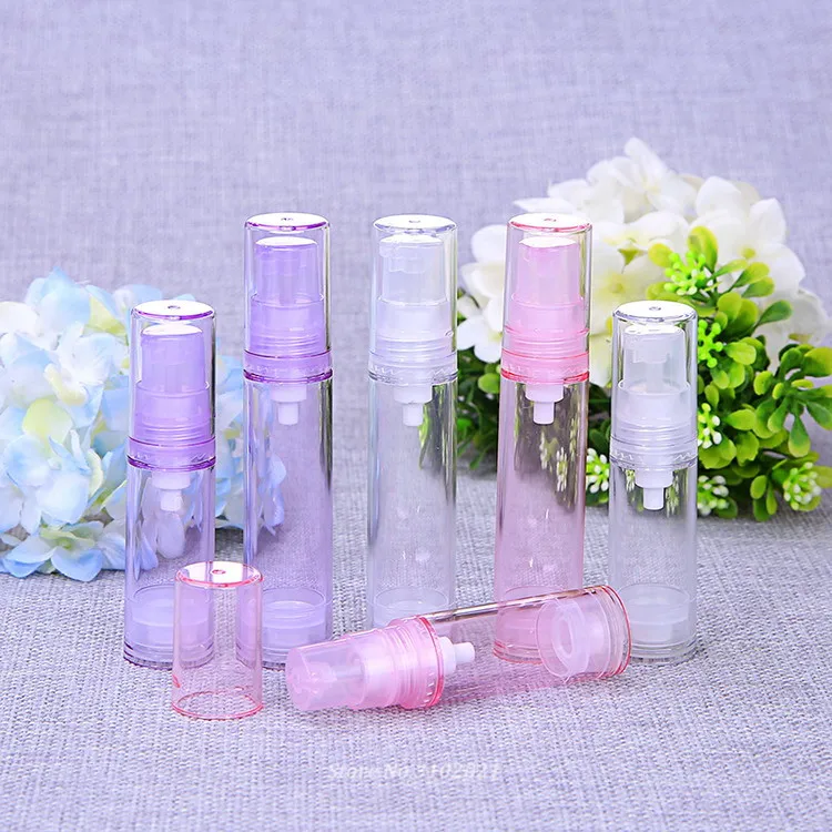 100 шт./лот 5 мл 10 розовый фиолетовый дорожный дешевый безвоздушный лосьон