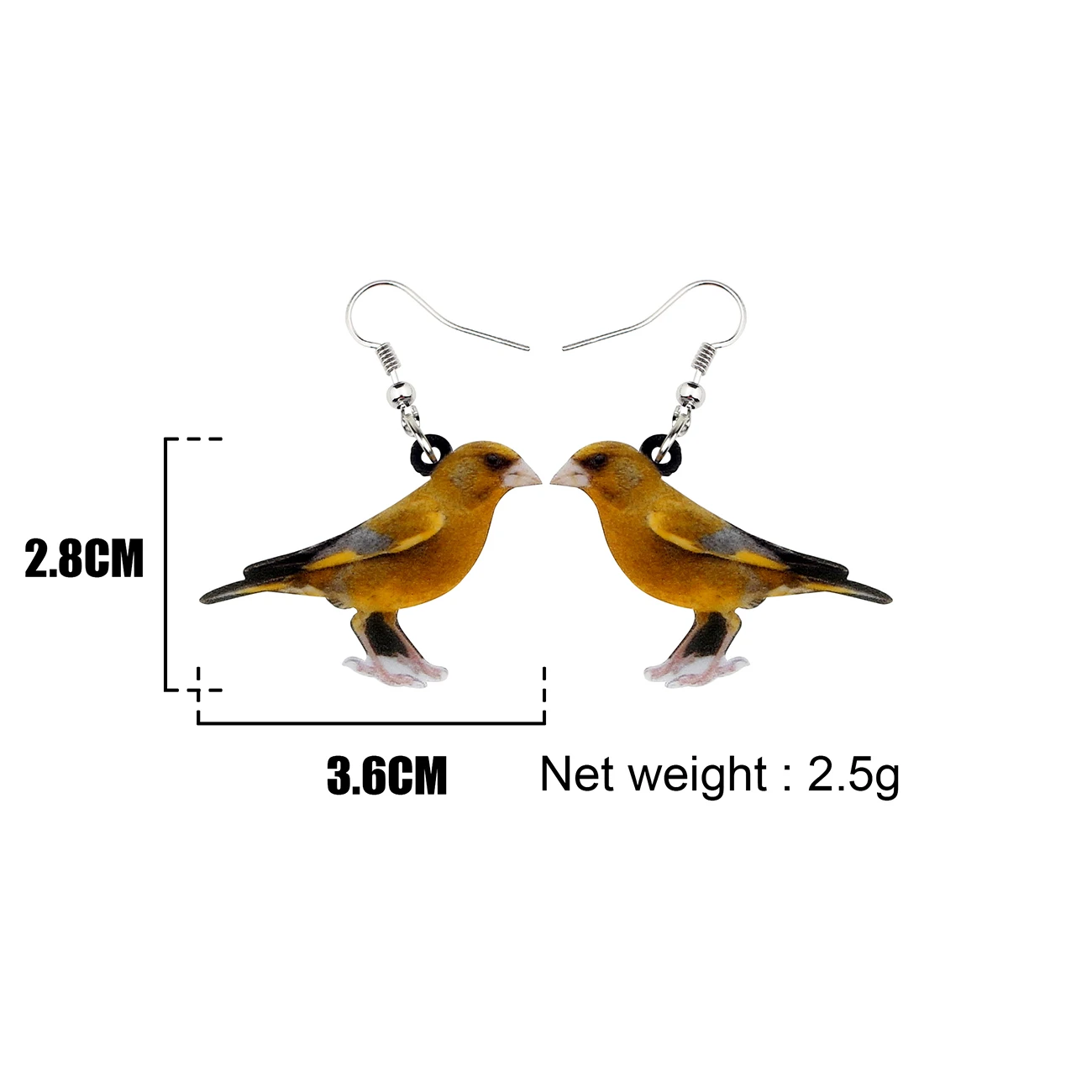 Bonsny Statement Acrylic Greenfinch Bird Earrings Big Long Drop Dangle Novelty Animal Jewelry For Women Girls Gift Party | Украшения и