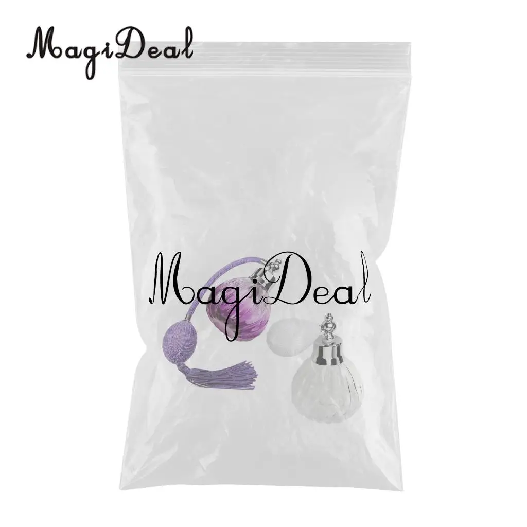 MagiDeal 2 шт винтажные Хрустальные стеклянные многоразовые парфюмерные флаконы с распылитель спрей-насос 100 мл для женщин свадебный подарок путешествия Accs