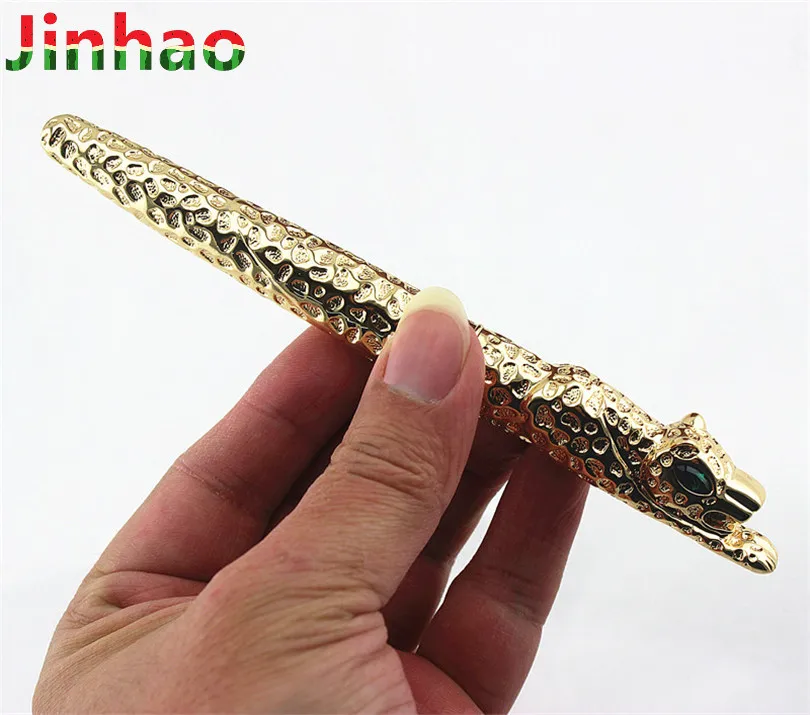 Ручка перьевая Jinhao с леопардовым гепардом полностью Металлическая Золотая