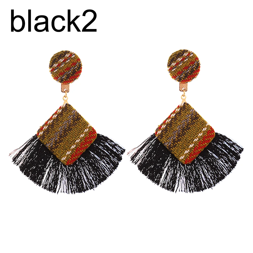 6 цветов Ретро стиль ромбические веера бахрома длинные кисточки очаровательные