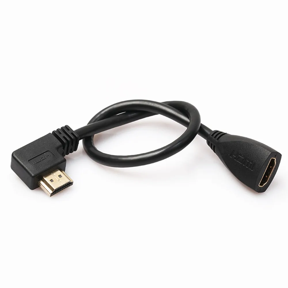 REXLIS Позолоченные 90 градусов влево/вправо HDMI кабель-удлинитель мужчин и женщин V1.4 1080 P для Оборудование для psp HDTV 30 см