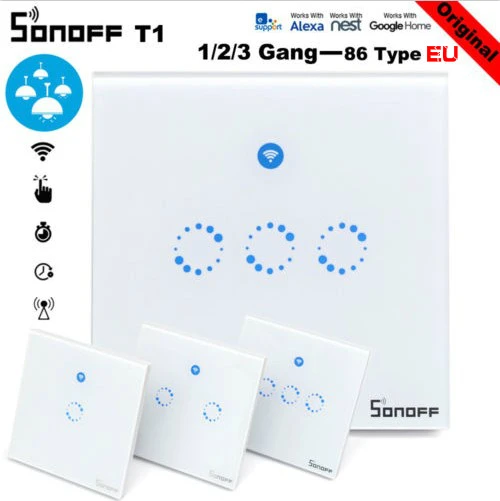 Настенный сенсорный светильник ель Sonoff T1 с поддержкой Wi-Fi 433 RF | Электроника