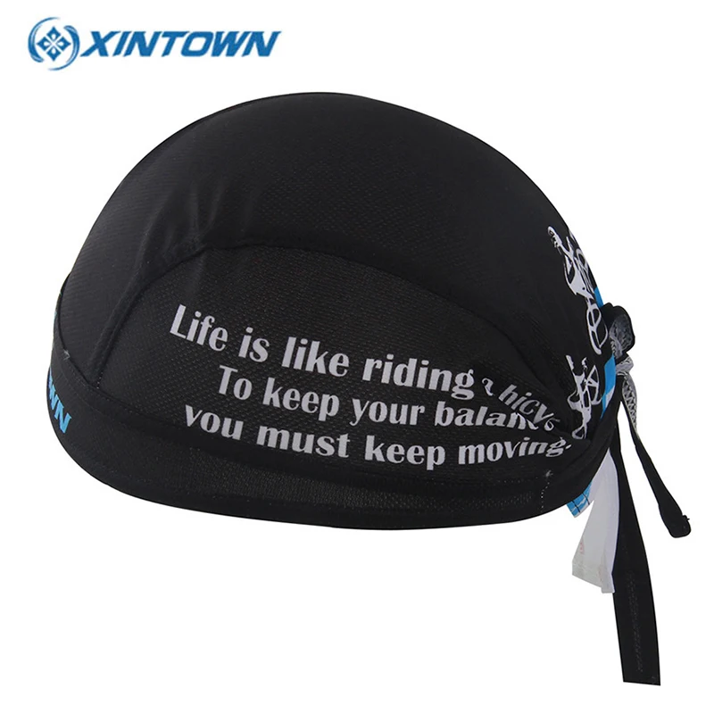 Головной убор унисекс черный Быстросохнущий с надписью Words для езды на