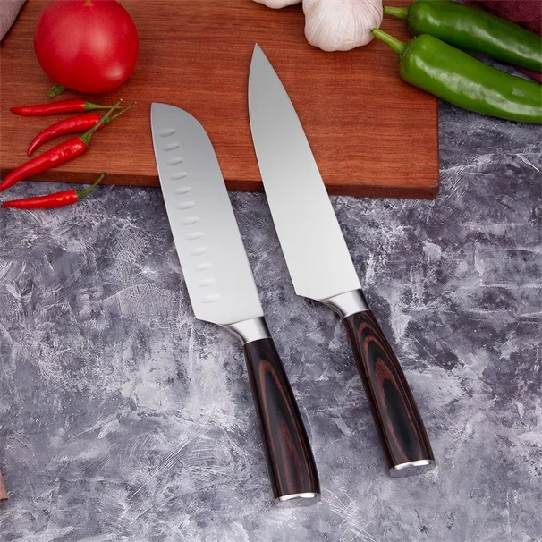 2pcs Each Set Mokithand 5pcs Kitchen Knife Set Professional Japanese Chef Knives 7CR17 High Carbon Stainless Steel Meat Santoku Paring Knife - Цвет: 2pcs Each Set