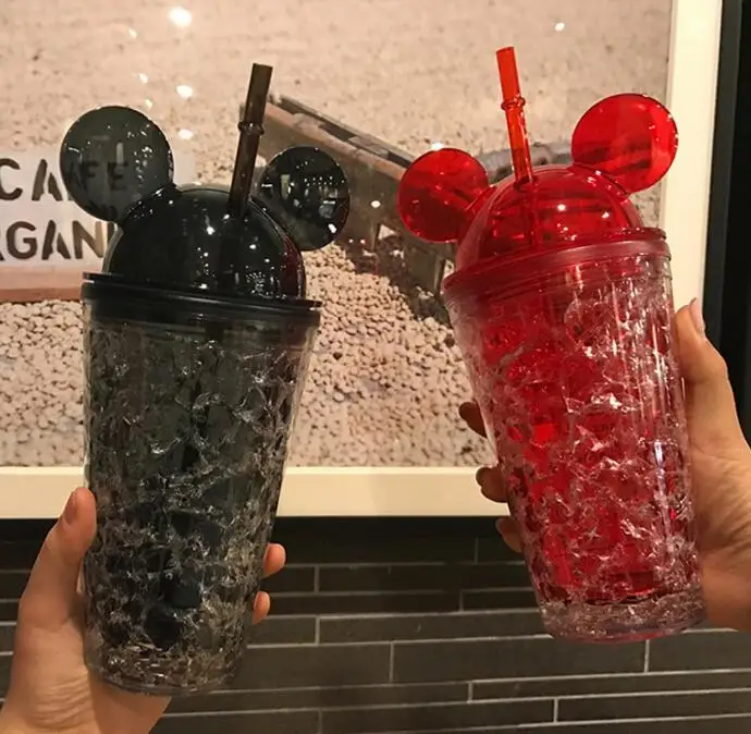 Летние разбитые бутылки для воды женские студенческие дробленые бутылки для воды со льдом маленькие свежие и милые пластиковые бутылки градиентные бутылки для льда