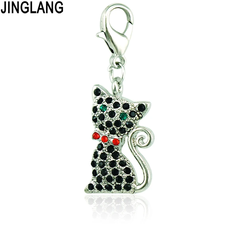 JINGLANG модные объемные животные Омар застежки Подвески Стразы бант кошка для