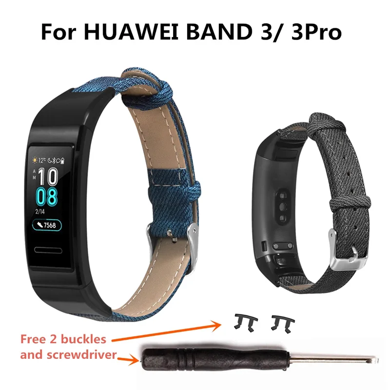 

Новый кожаный джинсовый ремешок для часов Centechia, ремешок-петля для HUAWEI Band 3/3 Pro DOM668