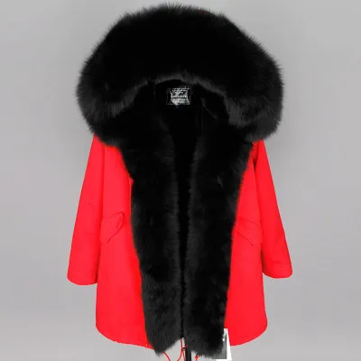 color 15 Длинная парка женская мужская Зимняя куртка пальто Воротник мех лисы Капюшон Меховой подклад Женская парка мода - Цвет: color 15