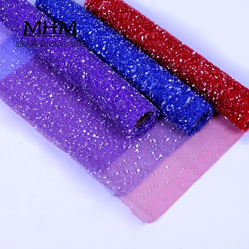 Снежинка тюль рулон Упаковка цветов украшение ткани катушка пачка вечерние