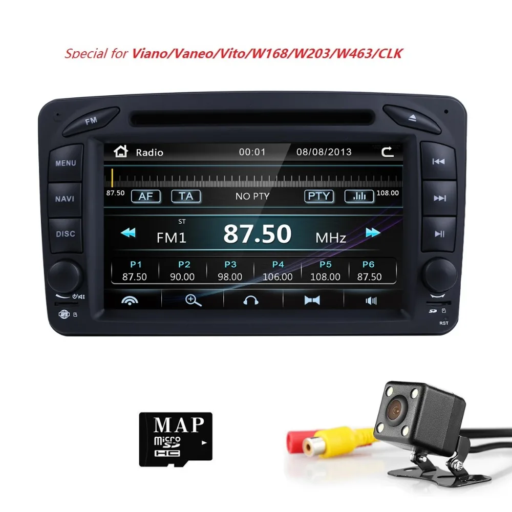 2 DIN Авторадио автомобильный dvd плеер головное устройство для Mercedes Benz Vito w639 CLK C 209W203