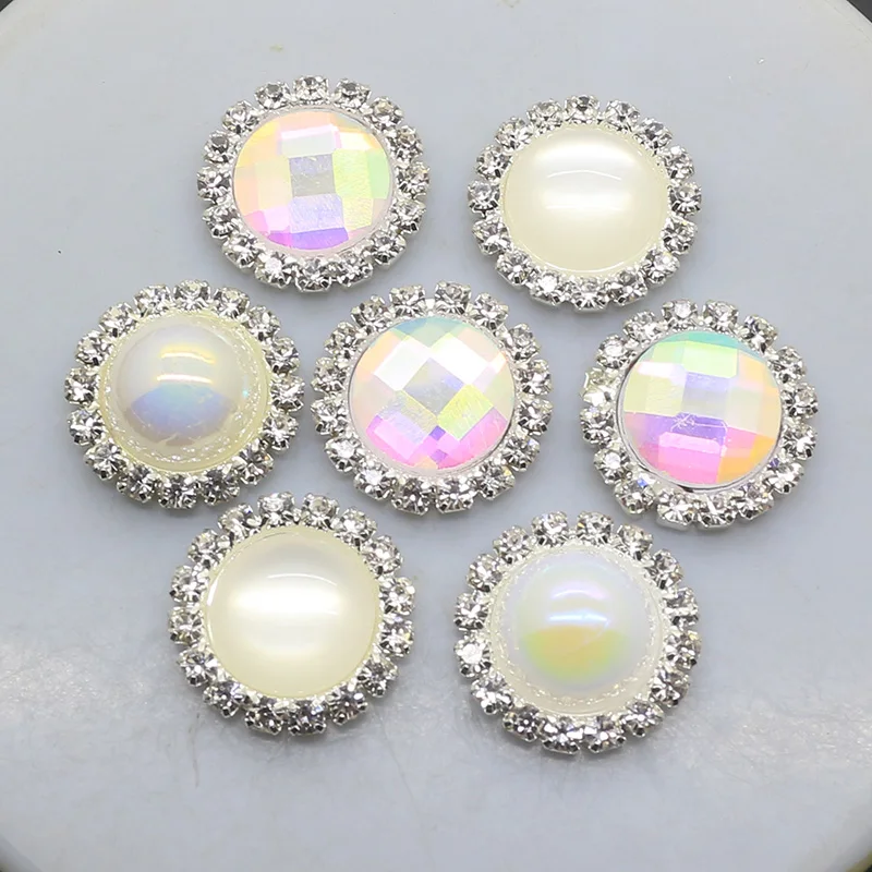 ZMASEY 20mm Buttons 10Pcs/Lot Shiny Rhinestone Sewing AB Color Button Accessories Ribbon Card Holiday Party Decoration | Дом и сад