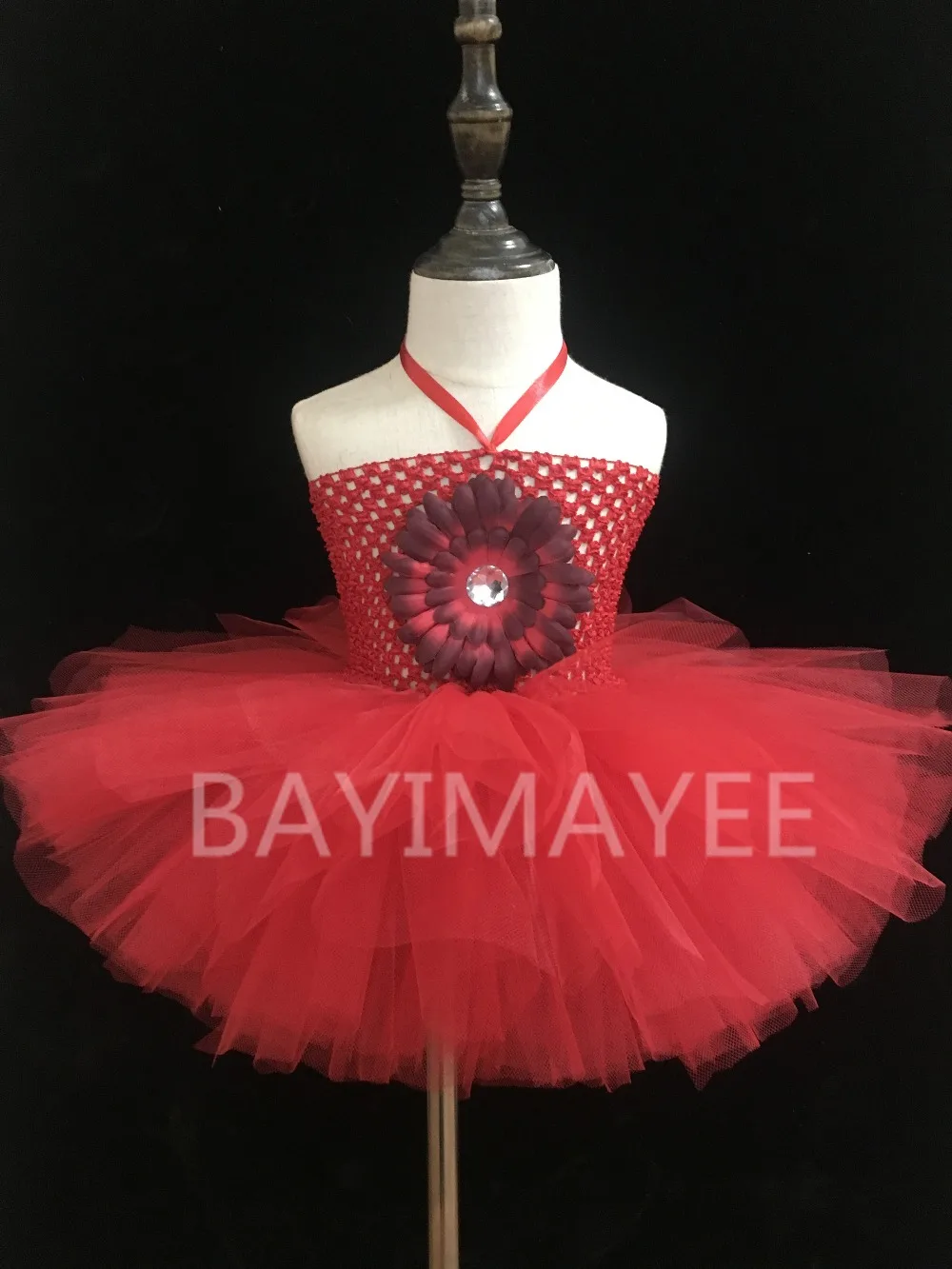 Colorful Baby Crochet Tutu Dress Infant Girls 2Layers Fluffy Tulle Ballet Tutus with 4" Daisy Flower Kids Corset 30Pcs/lot |
