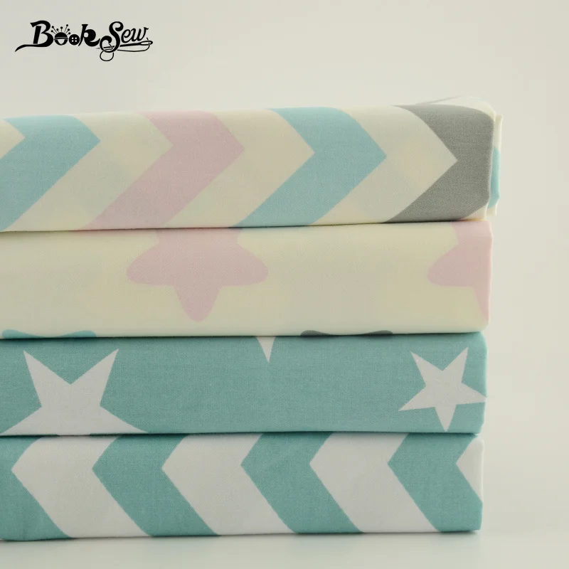 Booksew хлопок Ткань 4 Дизайн случайное совпадение шт./лот высокое качество Шторы