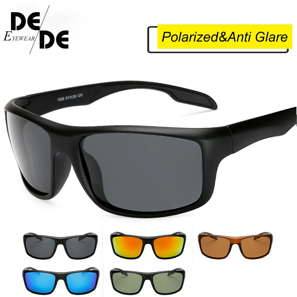 

Men Classic Polarized Sunglasses Male Eyewear Driving Rectangle Mirror Sun Glasses 100% UV Protection Gafas oculos de sol 1026