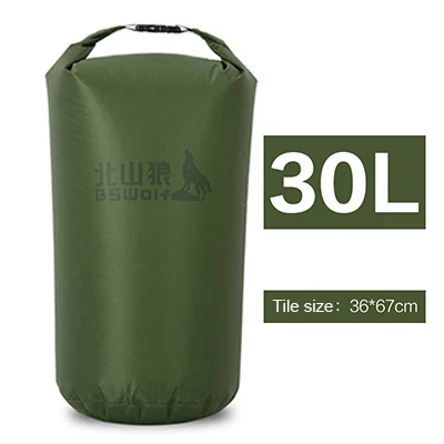 Dark Green 30L Сверхлегкая водостойкая сумка походы водостойкая сумка для плавания пляжная силиконовая Упаковка сухой мешок 5/10/20/30L - Цвет: Dark Green 30L