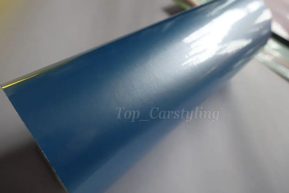 Blue Pearlescent glossy Candy vinyl Wrap with Air Free Shell Gloss Pearl cast Vehicle wrapping Film covers 1.52x20m/Roll |