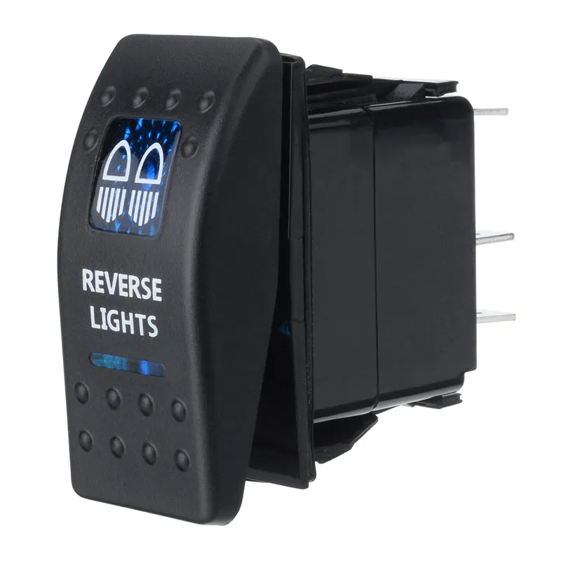 Reverse Light 1x12 V/20A 24 V/10A Водонепроницаемый автомобиля морской синий Лодка Тумблер кулисный переключатель светодиодный светильник бар туман задняя ВКЛ-ВЫКЛ 5 Pin-код - Цвет: Reverse Light