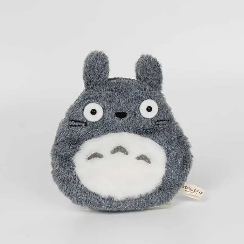 Принцесса Mononoke Studio Ghibli Miyazaki Puppets кошелек плюшевый Тоторо мультфильм кошелек Kawaii сумка монетница Детский кошелек монета - Цвет: Gray Totoro