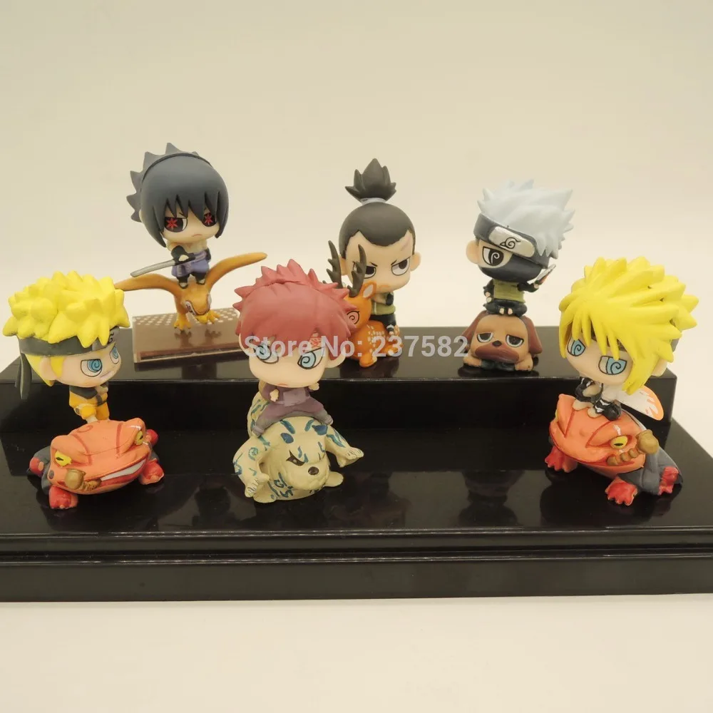 New 6pcs/set 6.5cm PVC japanese anime doll naruto figures Hatake Kakashi+Uzumaki Naruto+Sabaku no Gaara Naruto Action Figure Toy | Игрушки и