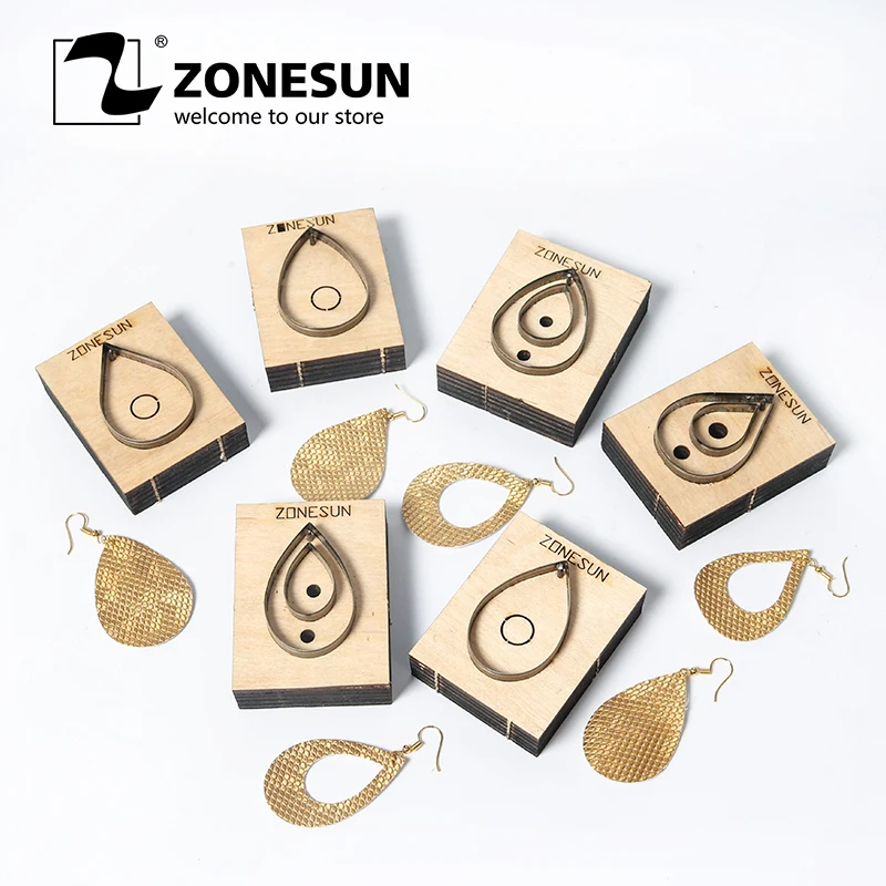 Режущий инструмент ZONESUN для изготовления кожаных сережек в форме капли украшения