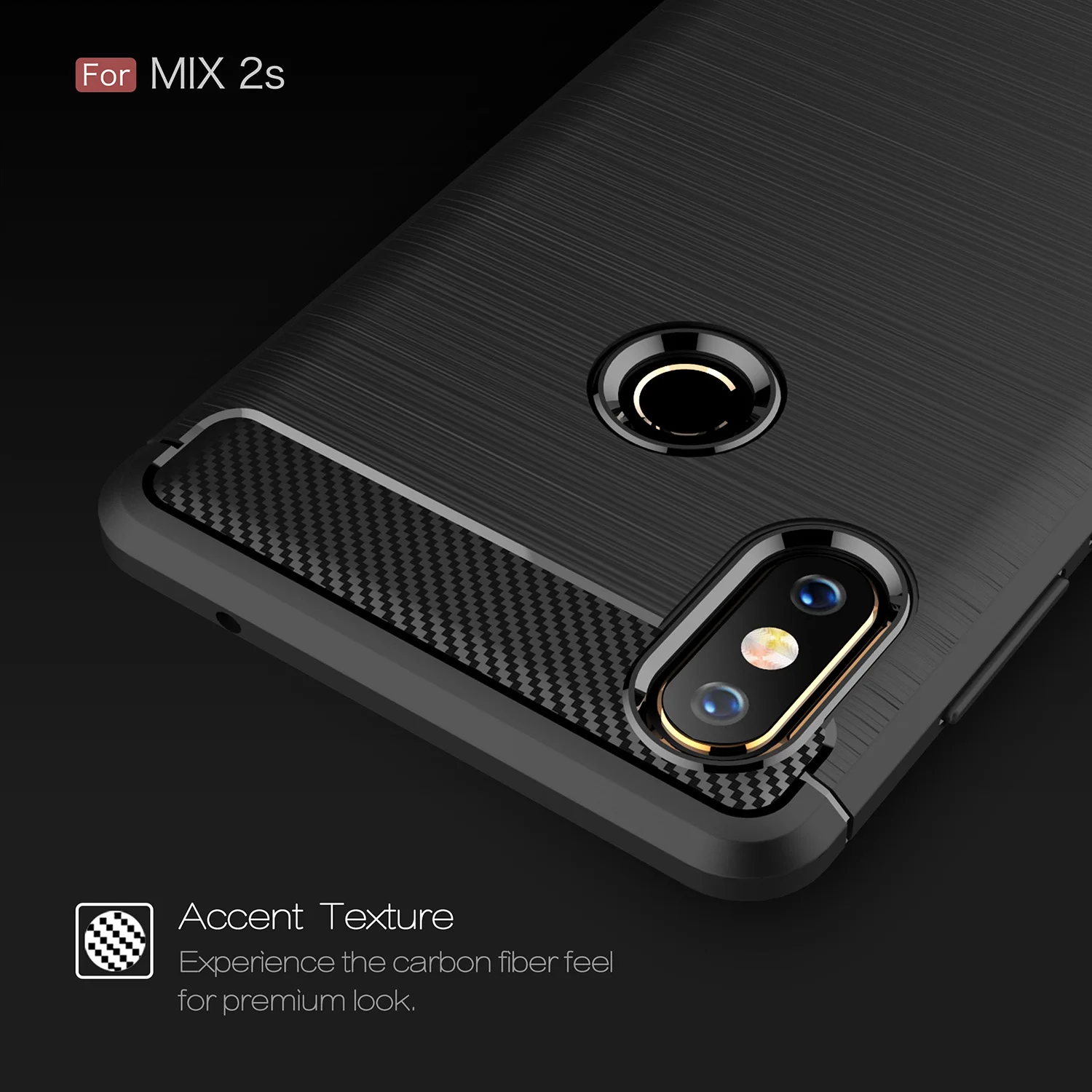 Углеродного волокна чехол для Xiaomi Mix2S Мода ультра тонкий мягкий силиконовый гель