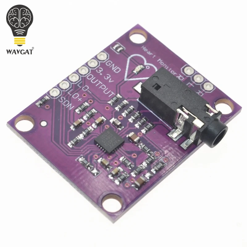 WAVGAT AD8232 Physiological Measurement Heart Pulse ECG Bio Monitor Sensor Module Board Hot Sale | Электронные компоненты и