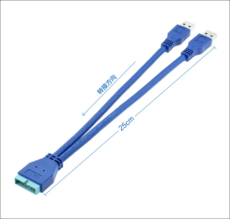 2-портный Dual Порты и разъёмы USB3.0 USB 3 0 Папа-папа материнская плата 20Pin кабель