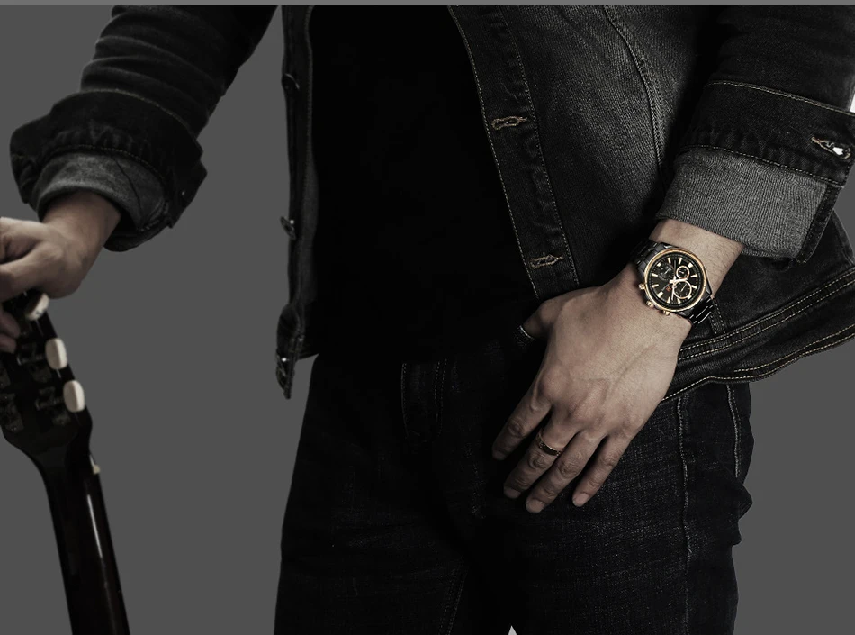NAVIFORCE Relogio Masculino мужские s часы Лидирующий бренд Роскошные Черные Стальные кварцевые часы мужские повседневные спортивные наручные часы с хронографом
