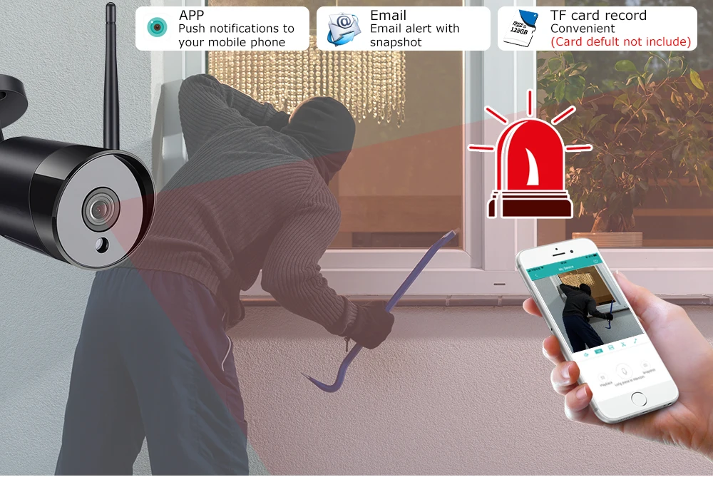 USAFEQLO 1080P два способа аудио записи Проводная Wifi камера водонепроницаемая ночное