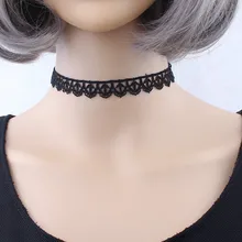 Черный кружевной чокер женский Бархатный стрелы колье с