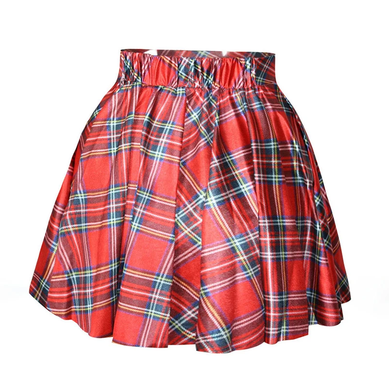 

Vogue Nice Women Plaid Skirt Nice Japan Style Summer High Waist Pleated Wind Retro Cosplay Skirt Kawaii Female Skirts