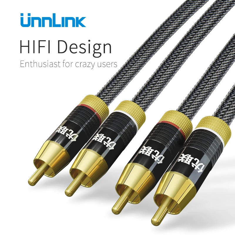 Превосходный аудиокабель Unnlink HIFI 2RCA на 2 RCA 0 5 м 1 3 10 для сабвуфера динамиков