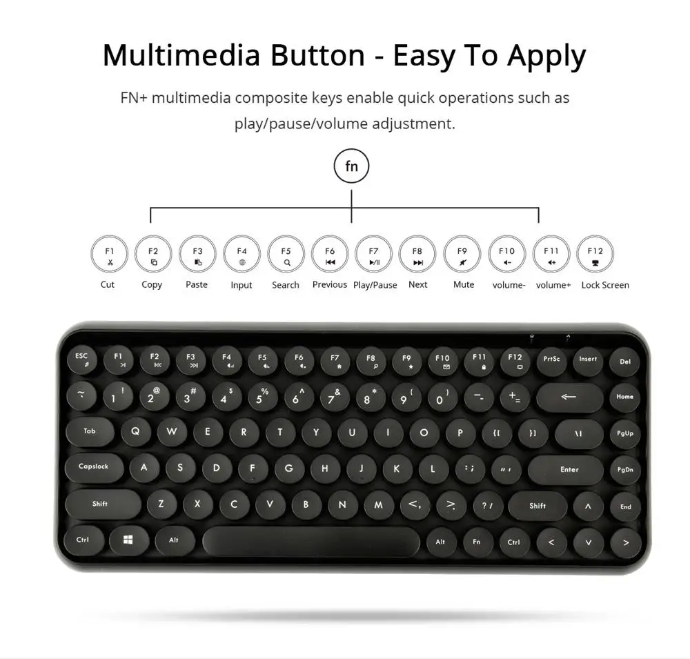 Ajazz 308i Bluetooth беспроводная клавиатура 84 классические круглые клавиши Teclado для Windows