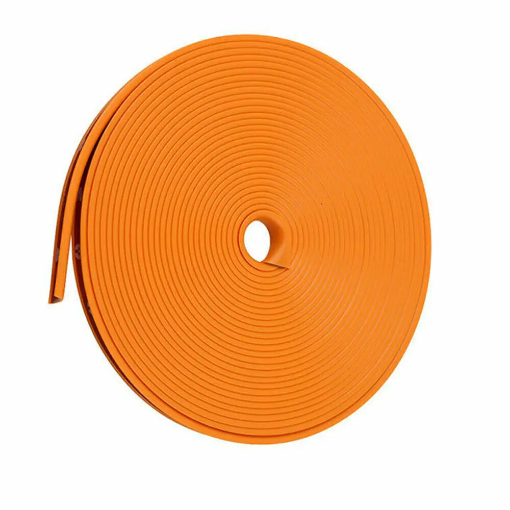 Оранжевый 8M Car Styling Wheel Rims Protector Decor Strip Rubber Mould Trim Decorative Car Vehicle Color Tire Guard Line Auto Accessories - Цвет: Оранжевый