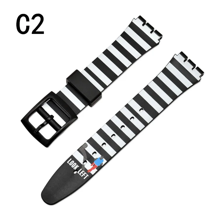 C2 Аксессуары для часов, Цветной силиконовый ремешок Swatch для мужчин, ремешок для часов t, ремешок 16 мм, резиновый ремешок для мужчин и женщин, ремешок для часов - Цвет ремешка: C2
