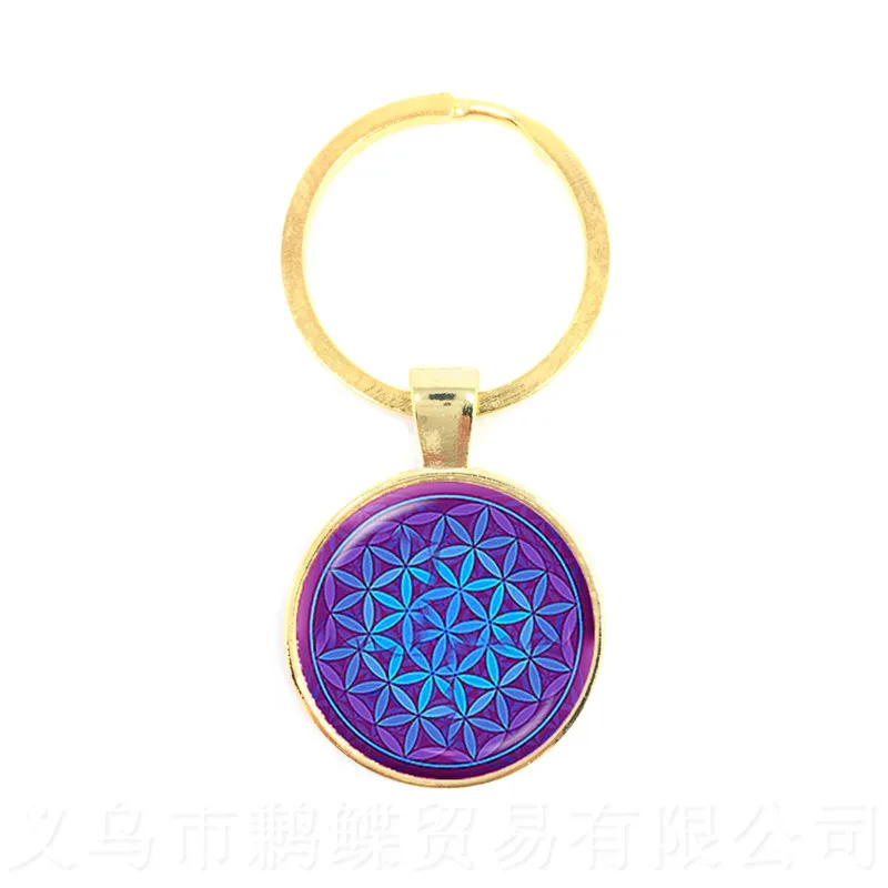 Celtic LOGO Keychains Sacred Geometry Jewelry OM Pendant Keyring Buddhism Yoga Mandala Glass Dome Key Chains | Украшения и