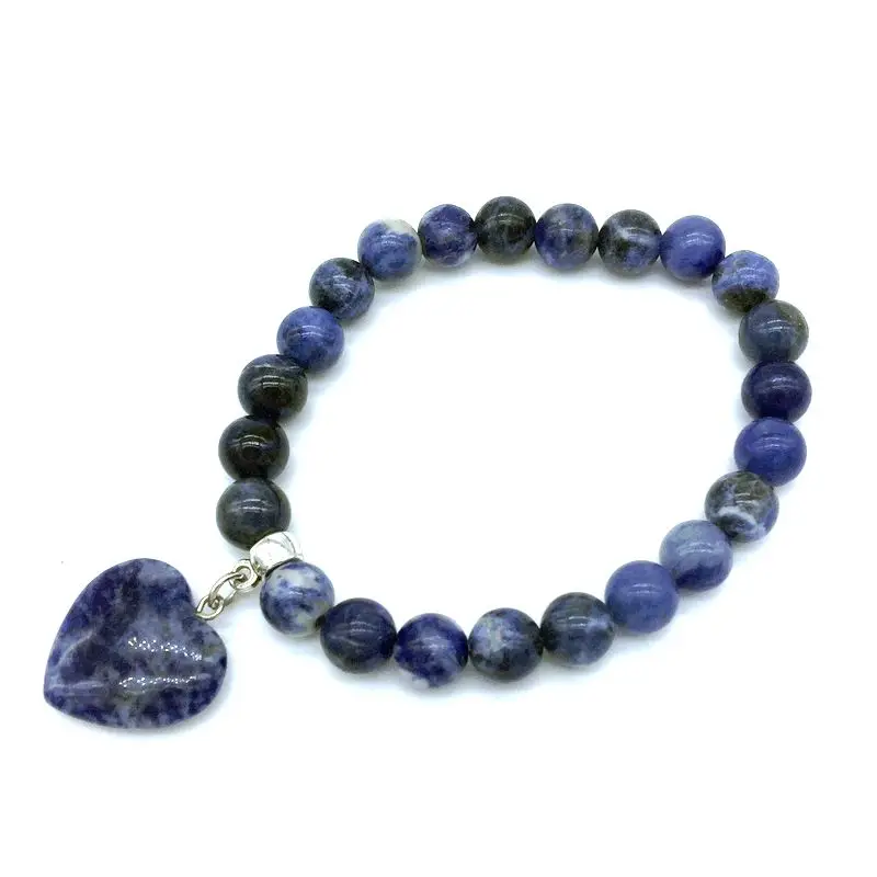 Женский браслет с подвеской в виде сердца браслеты бусинами из натурального