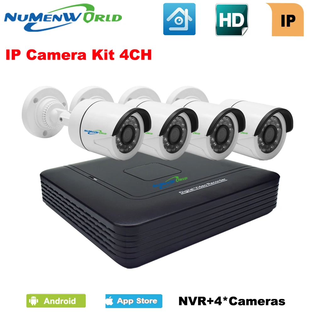 Камера видеонаблюдения 4 канала 1080P NVR шт. 720P|kit kits|kit 1080pkit nvr |