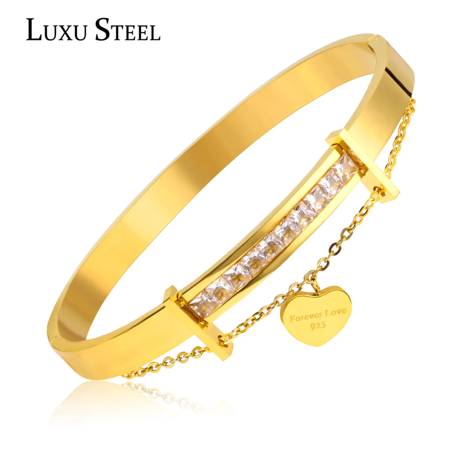 Женские браслеты LUXUSTEEL подвески в виде сердца из нержавеющей стали 2020