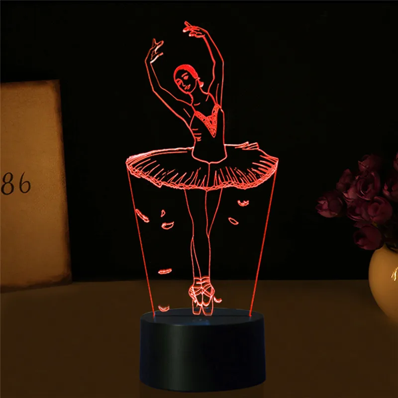 Светодиодный ночник LAIDEYI для балетных девушек с USB 7 цветов|3d night light|night light3d |