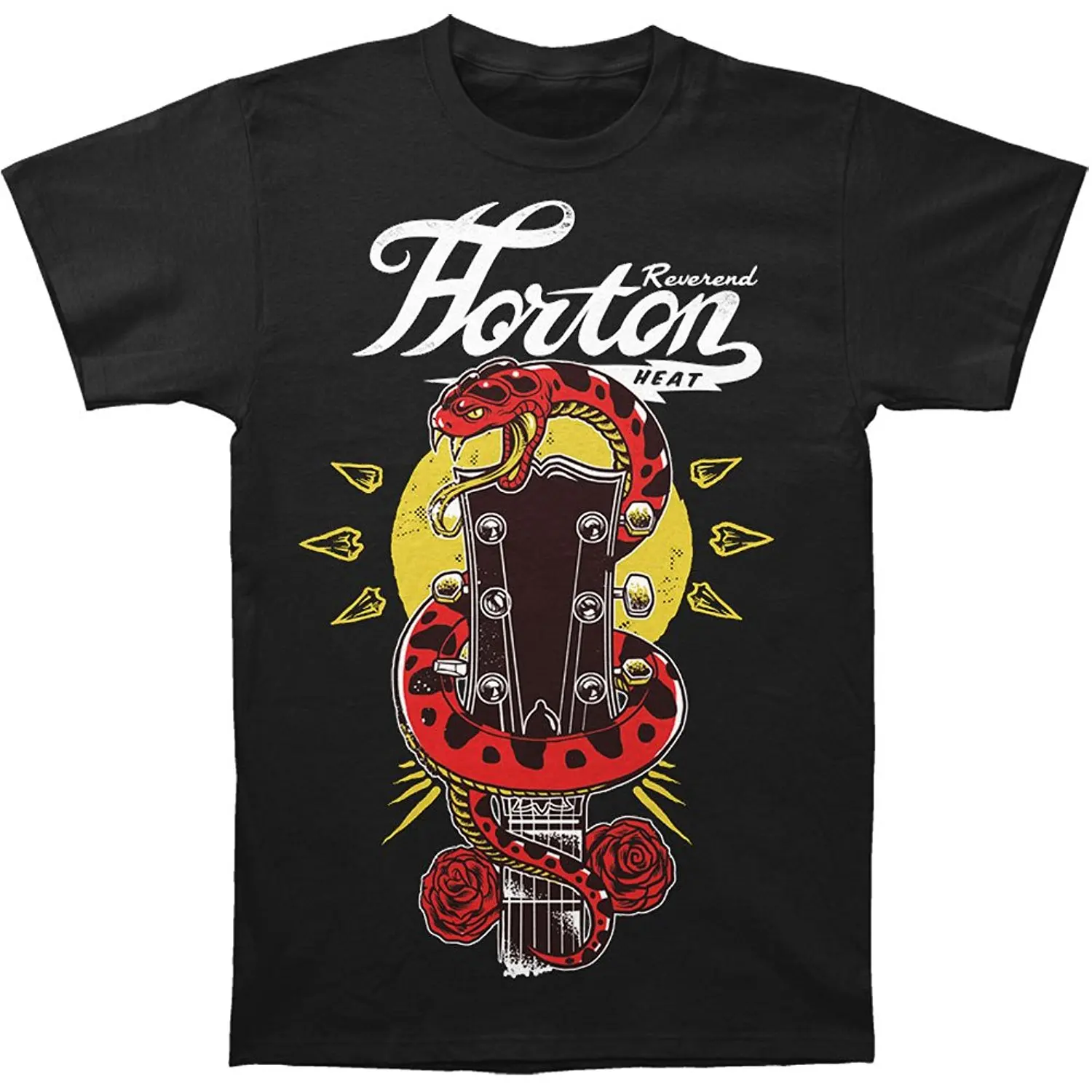 Мужская футболка преподобная Horton Heat черная Повседневная высокого качества с