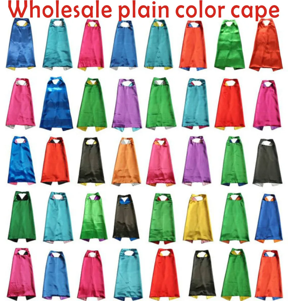 

Wholesale plain Solid 70*80CM 2layer Satin Superhero Cape child cape,personality capes,custom satin capes