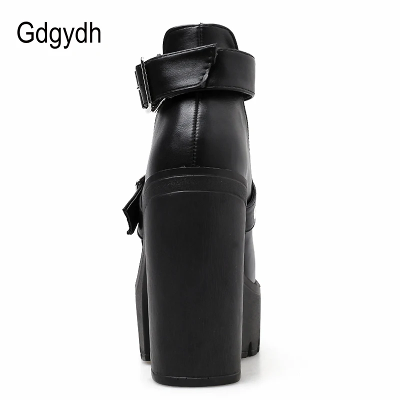 Gdgydh/ ; кожаные ботинки в байкерском стиле; женские ботинки на платформе со шнуровкой и круглым носком; Летняя женская обувь; коллекция года; сезон весна