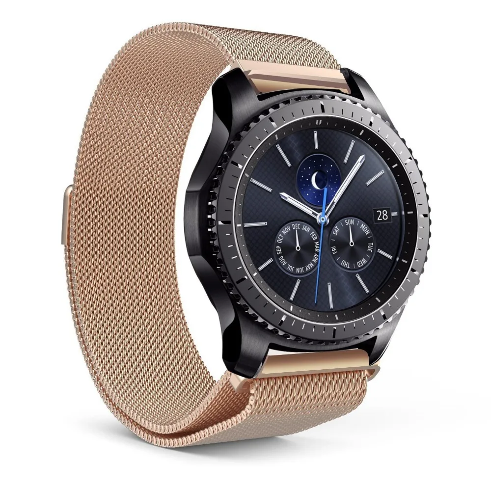 WA128 Ремешки для наручных часов из нержавеющей стали Gear S3 Frontier ремешок Миланский