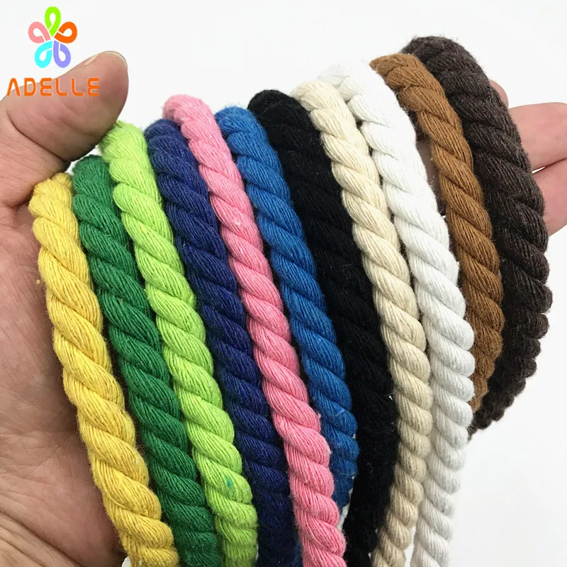 Супер мягкая цветная плетеная веревка из 100% хлопка 8 мм х 20 м аксессуары DIY для