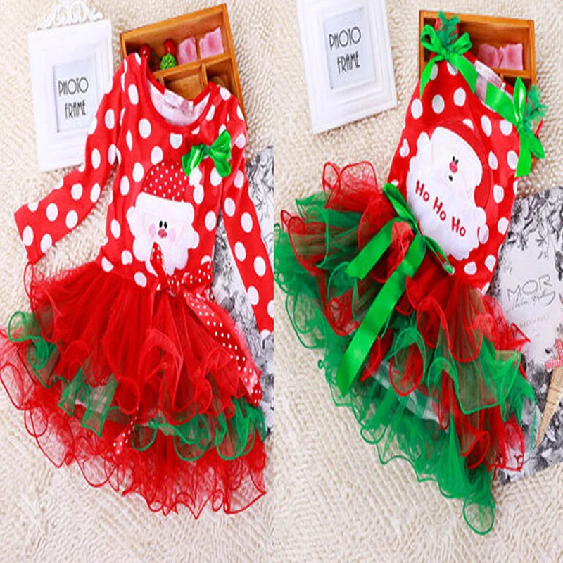 

Wholesale Christmas Tutu Dress Red +Green Grils Dresses