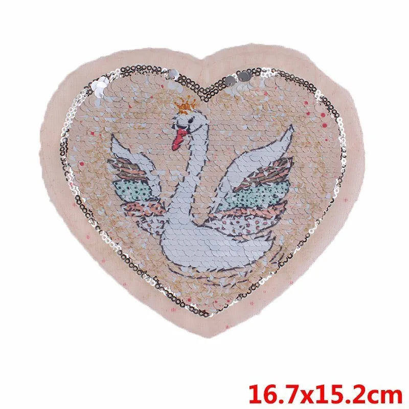 Pulaqi веселых гуся Лебединая любовь сердце образный блестящие нашивки Diy Швейные